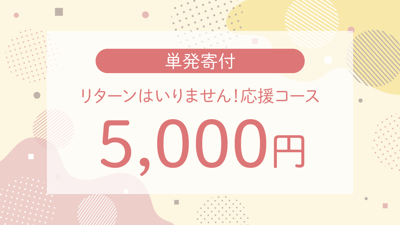 単発寄付 5,000円・リターンはいりません！応援コース