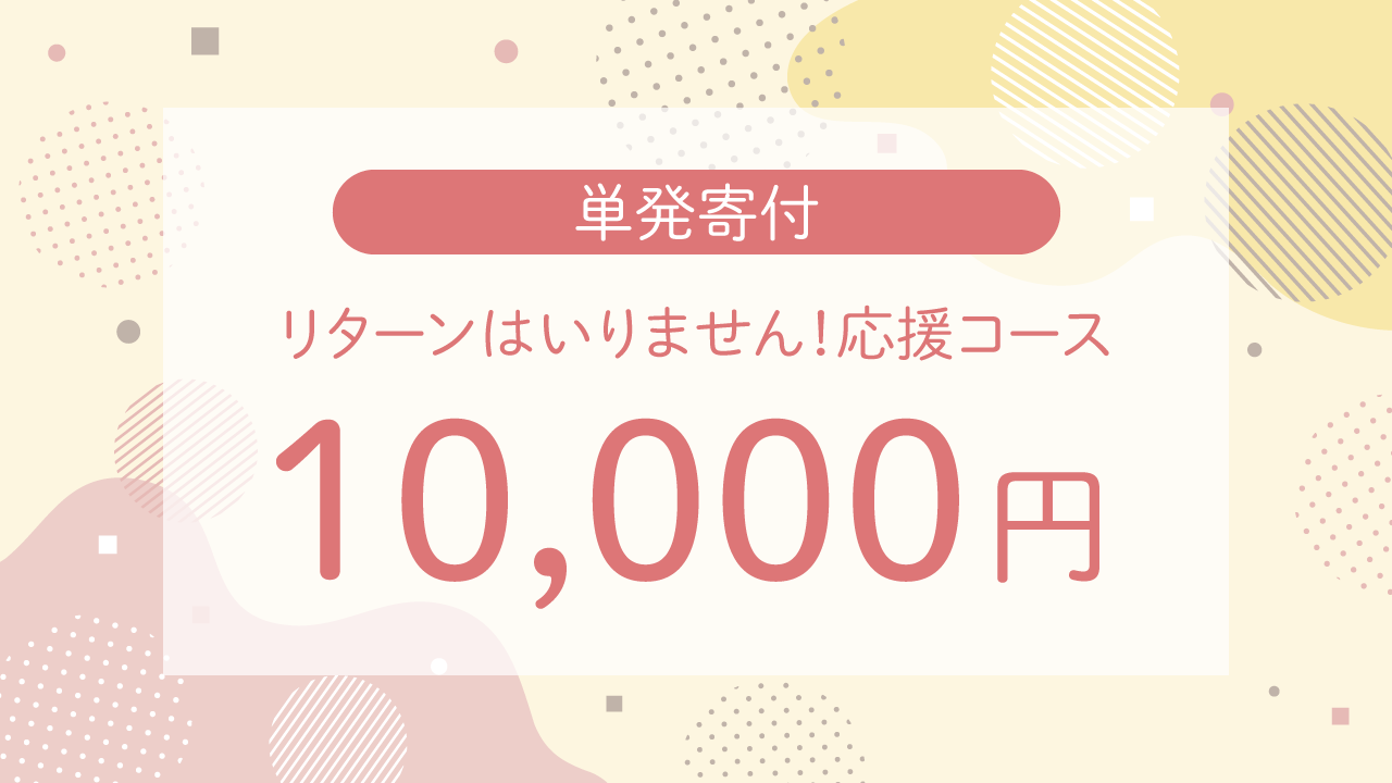 単発寄付 10,000円・リターンはいりません！応援コース