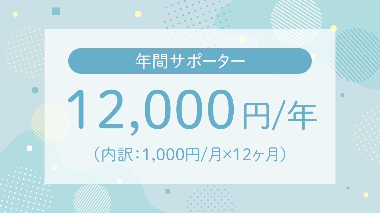個人様オススメ！月1,000円　合計12000円