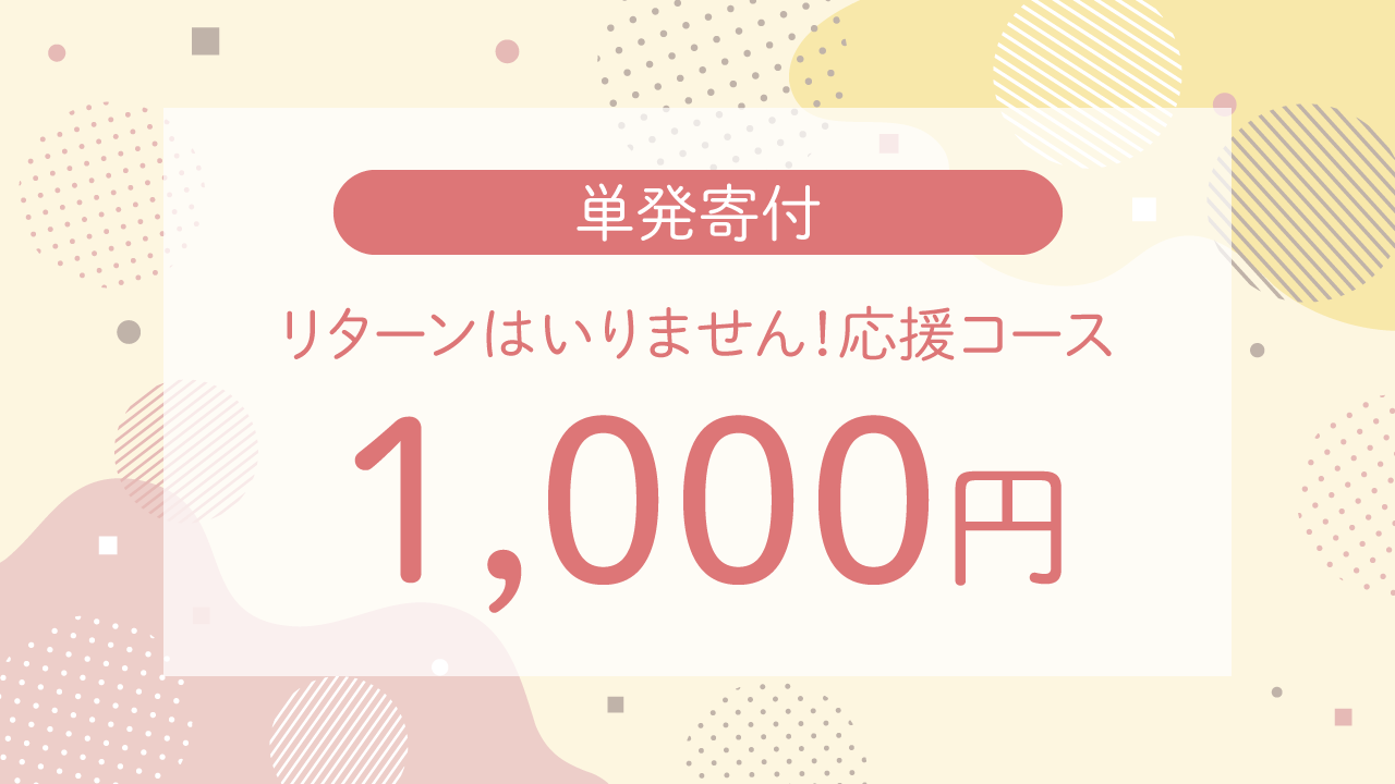 学生さん向け　単発寄付 1,000円・リターンはいりません！応援コース